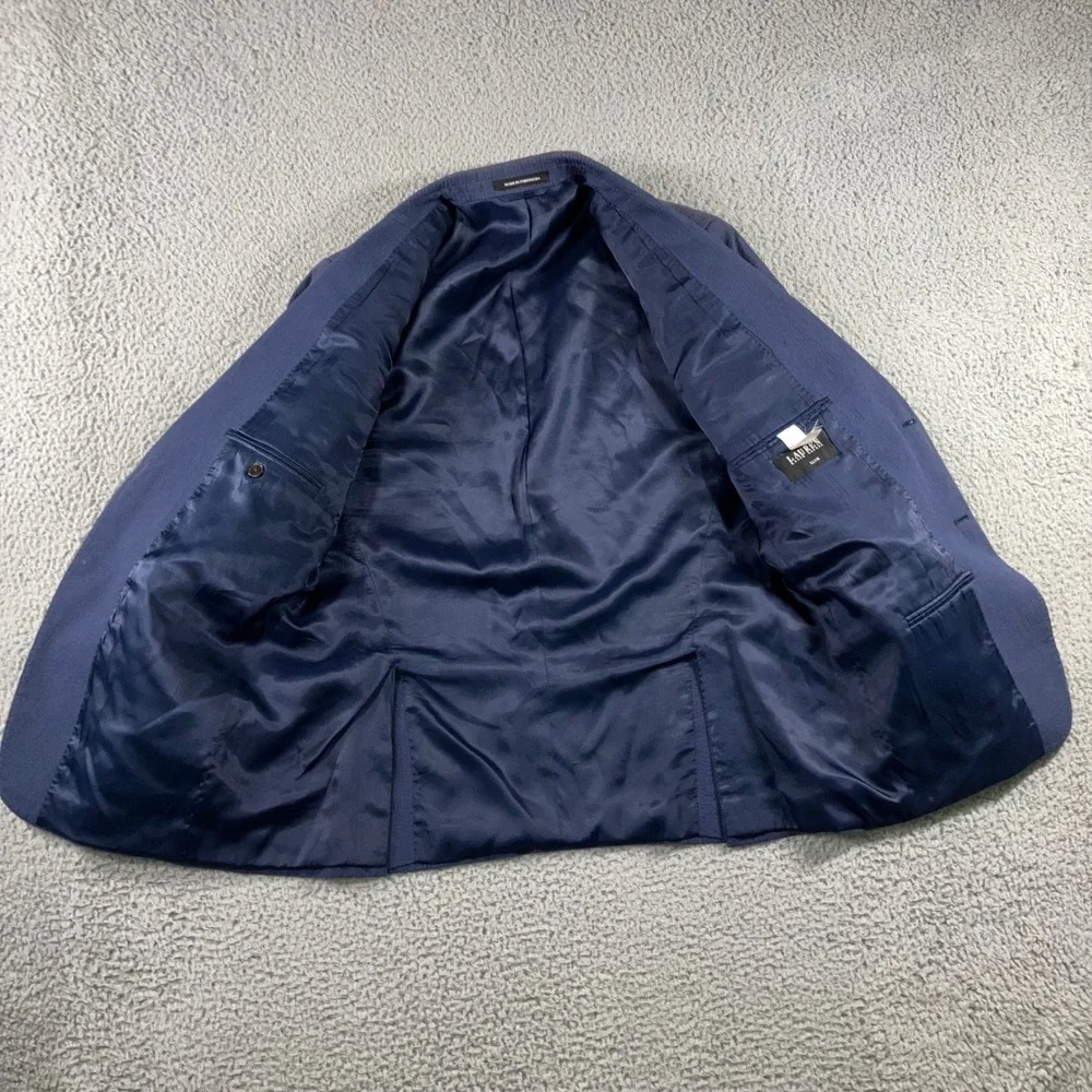 Ralph‎ Lauren Black Label Blazer Sport Coat Men 44 Slim Blue Textured 2 Button